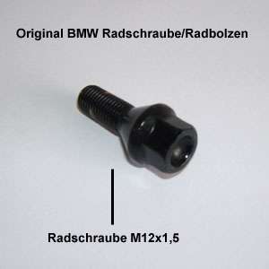 1x Original BMW Radschraube Radbolzen schwarz M12x1,5  