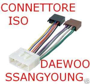 CONNETTORE CAVO ISO AUTORADIO DAEWOO SSANGYOUNG  