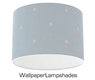 Baby Blue Polka Dot Retro Spot Wallpaper Lampshade 12  
