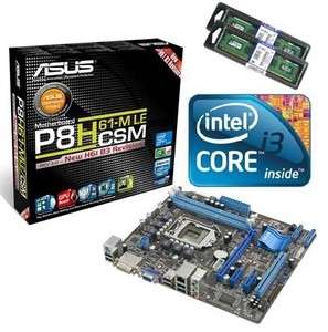   P8H61 M LE/CSM Motherboard+Intel i3 2100+Kingston 8G Bundle  