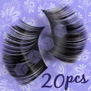 20 paires faux cils volumineux eyelash cil noir yeux seduisant 3 style 