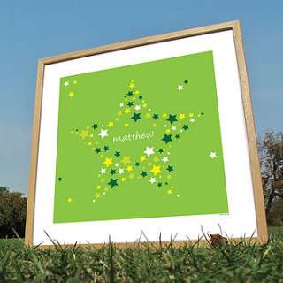    Star On Star Poster (green yellow white on light green