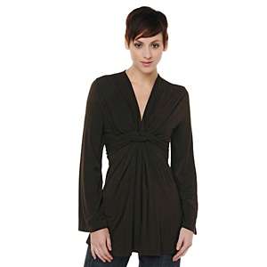 Abby Z Knotted V Neck Bell Sleeve Top 
