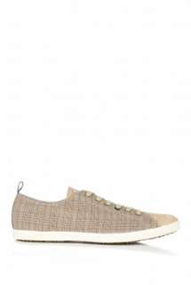 Paul Smith Shoes  Tan Check Canvas Musa Plimsolls by Paul Smith