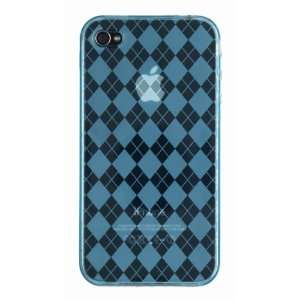 Apple iPhone 4 * Flexi Rubber Case * Argyle * (Blue) 16GB, 32GB * 4th 