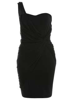 Black 1 Shoulder Mesh Dress     Dress Shop   Miss Selfridge