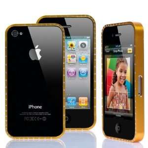   Metal Case Diamond Bumper Cover for iPhone 4/4S(Gold) 
