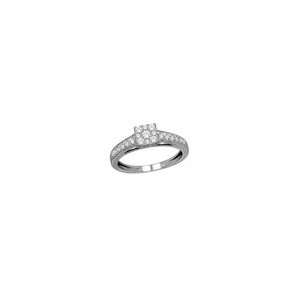ZALES Diamond Cluster Square Engagement Ring in 10K White Gold 1/2 CT 