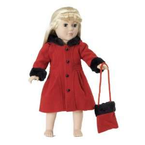   American Girl   Red Winter Coat Outfit Includes 18 Dolls Accessories