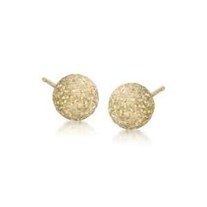  14kt Yellow Gold Domed Stud Earrings Jewelry