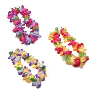 Lot of 12 Mahalo Flower Leis Hawaiian Luau Tropical Beach Wedding 