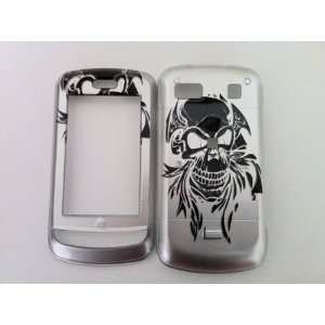  LG Xenon GR500 Black Skull on Silver Hard Case Cover 