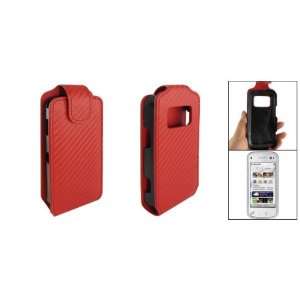   Magnetic Flap Red Faux Leather Pouch Case for Nokia N97 Electronics