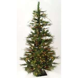  4 Pre Lit Ashland Fir Artificial Christmas Tree w/ Pine 