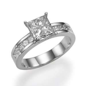   CT VS PRINCESS DIAMOND PROMISE RING 18K WHITE GOLD Jewelry