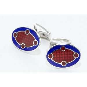 Gorgeous sterling silver handmade cufflinks with blue and 