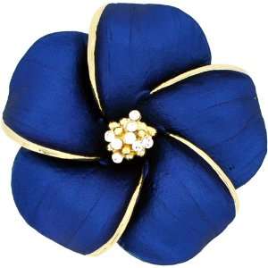 Blue Hawaiian Hibiscus Swarovski Crystal Flower pin brooch and Pendant