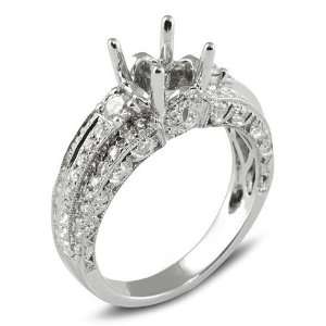  Round Cut Diamond 3 stone Semi Mount Ladies Engagement Bridal Ring 