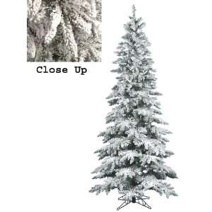  Slim Snow Flocked Layered Utica Fir Artificial Christmas Tree   Unlit