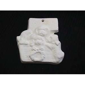   bisque unpainted Christmas ornament dogs for sale 
