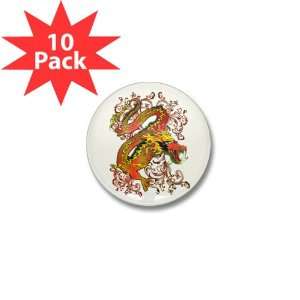  Mini Button (10 Pack) Fire Dragon 