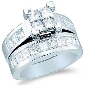 Size   7   14k White Gold Diamond Ladies Womens Bridal Engagement Ring 