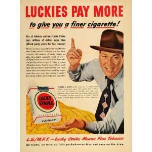  1949 Ad Lucky Strike Cigarettes Thomas A Jones Mt. Airy 