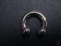 Steel Circular Barbell 2g 2 gauge 1 inch 1 horseshoe jewelry  