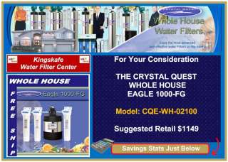 CRYSTAL QUEST WHOLE HOUSE 350,000 GALLON WATER FILTER  