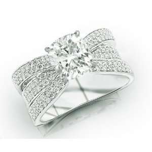 IGI Certified 1.24 Carat 14k White Gold Antique Style Engagement Ring