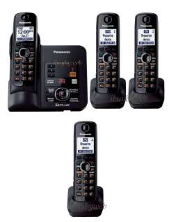 Panasonic KX TG6632B 4 Cordless Phones Talking Caller ID Answering 