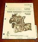 SNAPPER 83699 SNOW THROWER ATTACHMENT 4 LT PARTS MANUAL