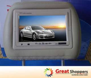 New 7 inch Headrest LCD Screen Car Monitor (Gray/Beige/Black)  