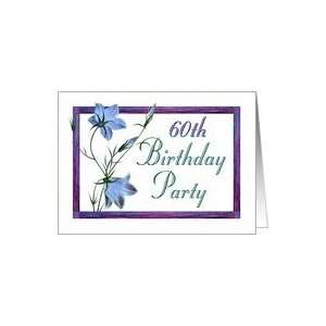  60th Birthday Party Invitations Bluebell Flowers Card 