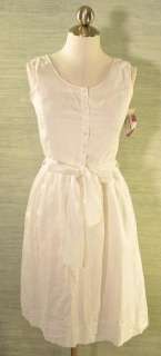 Julip by Strasburg Womens White Cotton Linen Sundress Dress Size M 
