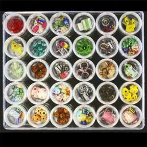    30 Small Canister Bead Organizer Box Plastic Arts, Crafts & Sewing