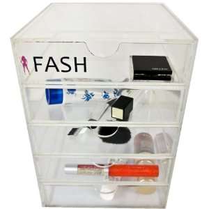 Acrylic Cosmetic Organizer   5 Compartment Tower 