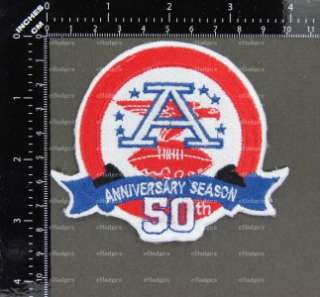 F635 AFL AMERICAN 50TH ANNIVERSARY 2009 NFL FOOTBALL IRON ON PATCH 