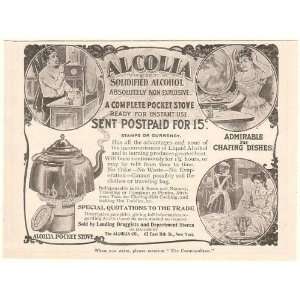 1899 Alcolia Solidified Alcohol Pocket Stove Print Ad (Memorabilia 