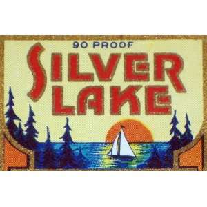   Rare Silver Lake Straight Rye Whiskey Label 1930s 