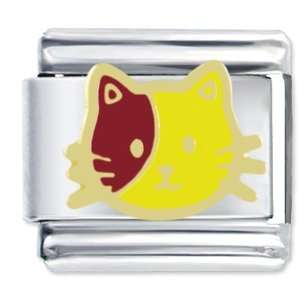  Animal Yellow And Red Cat Italian Charms Bracelet Link 