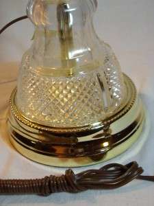 Vintage Lead Crystal Table Lamp Diamond Cut Thumprint / New with Tags 