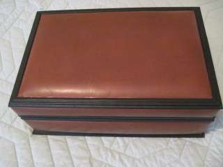 Pottery Barn Vintage Leather Jewelry Box Mens  