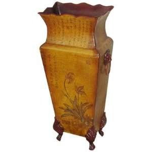  21 Double Flower Vase in Golden Antique