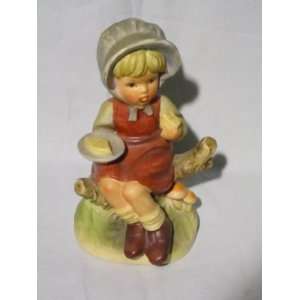  Vintage Napcoware Porcelain  Girl Eating Cheese  6 Inch Figurine 