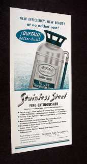 Buffalo Fire Appliance stainless steel extinguisher Ad  