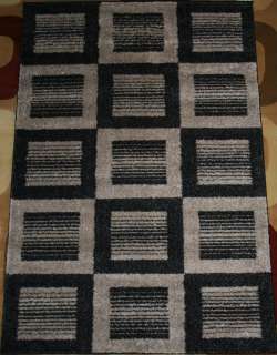 5X8 Area Rug Rugs New Modern Abstract Squares Black  