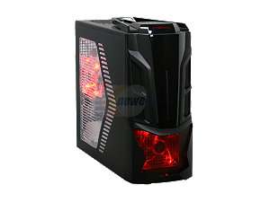   Gaming Black w/ Red LED Light Steel ATX Mid Tower Computer Case