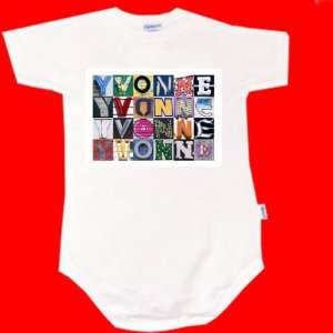  YVONNE Personalized Baby Onesie Bodysuit Using Sign 