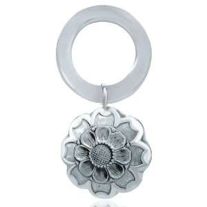  Sterling Silver Sunflower Teething Ring Baby